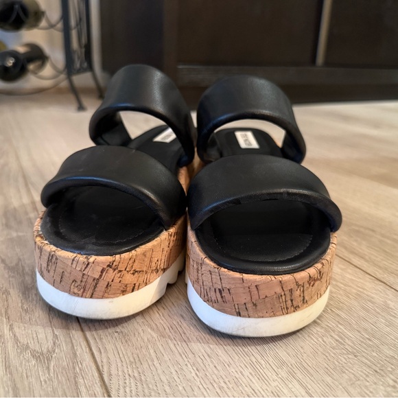 Steve Madden Black Platform Shoes with Cork Sole - Picture 8 of 9